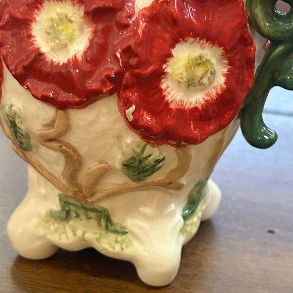 Kaldun & Bogle Red Poppies Ceramic Cream And Sugar, Vintage Discontinued 1990s - Picture 7 of 9